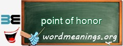 WordMeaning blackboard for point of honor